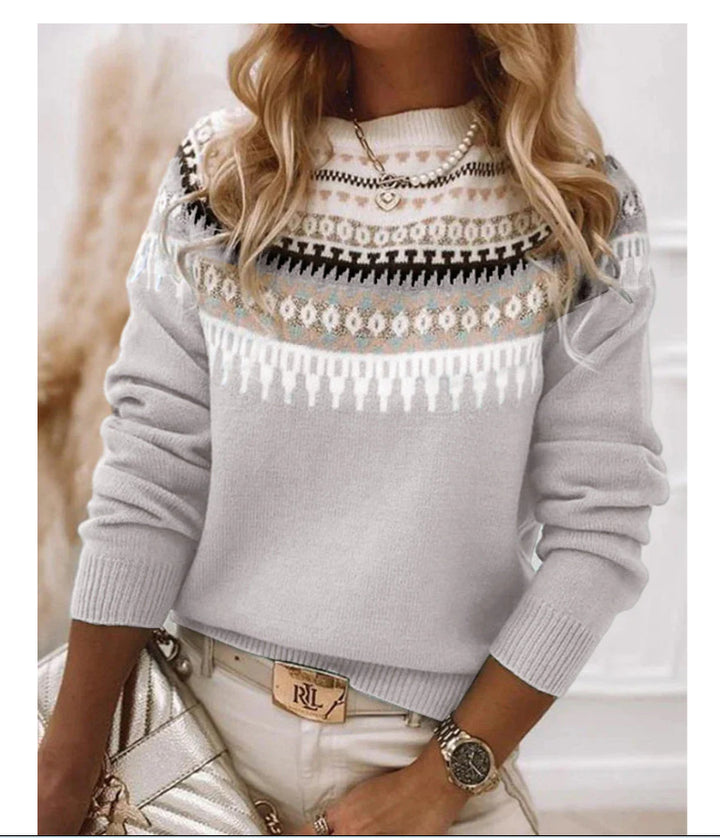 Damen Pullover im skandinavischen Strickdesign mit verspieltem Muster Drune