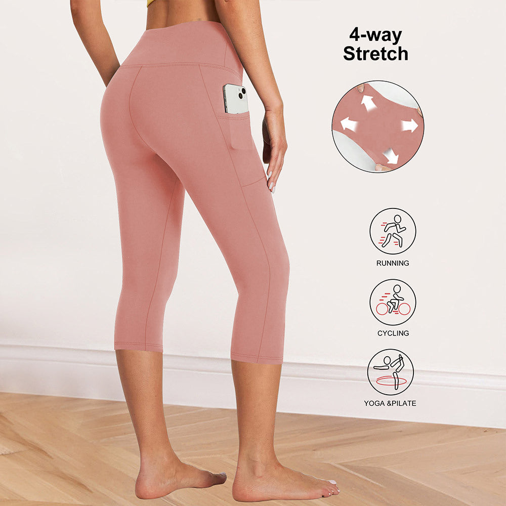 Damen Kompressions-Leggings mit Bauchkontrolle und seitlichen Taschen Drune