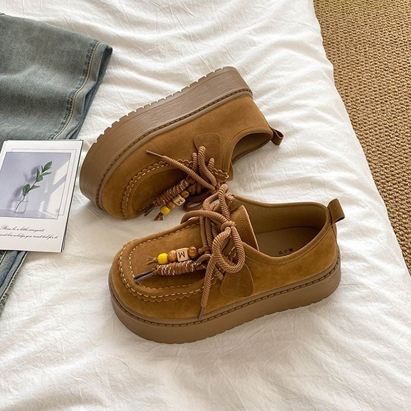 Damen Plattform Sneakers mit lässigem Wildleder-Obermaterial Drune