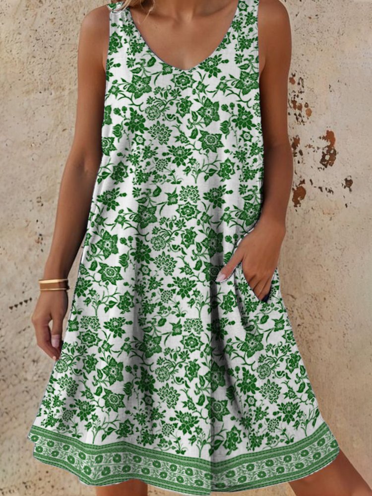 Damen Freizeitkleid mit lässigem Schnitt und floralem Design Drune