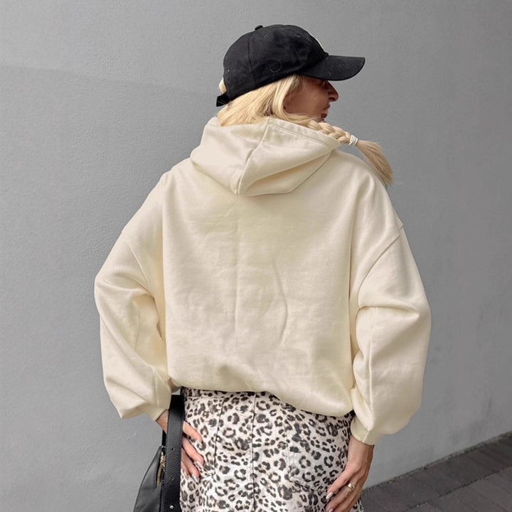 Damen lässiger Kapuzenpullover mit auffälligem Schriftzug Drune