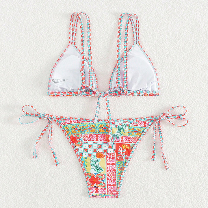Damen Triangel-Bikini mit verspieltem Muster Drune