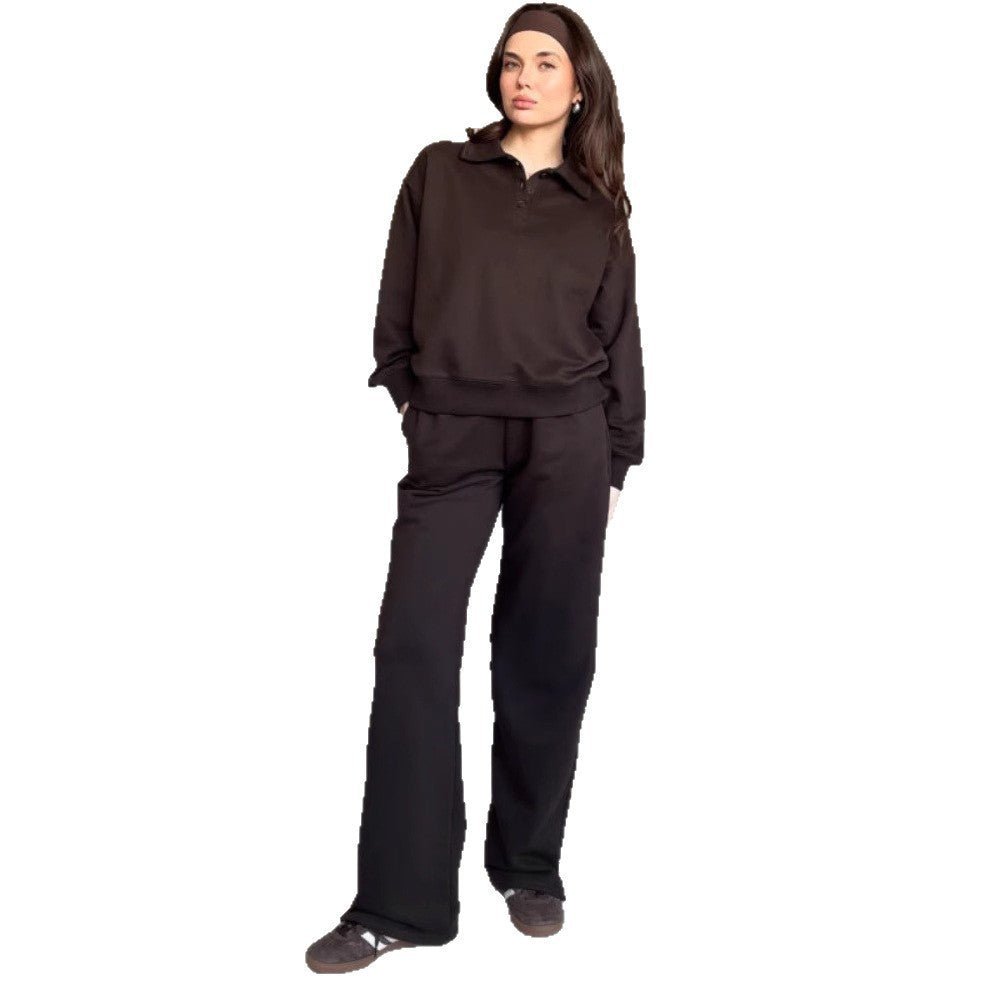 Damen Sportliches Loungewear-Set mit Polokragen Drune