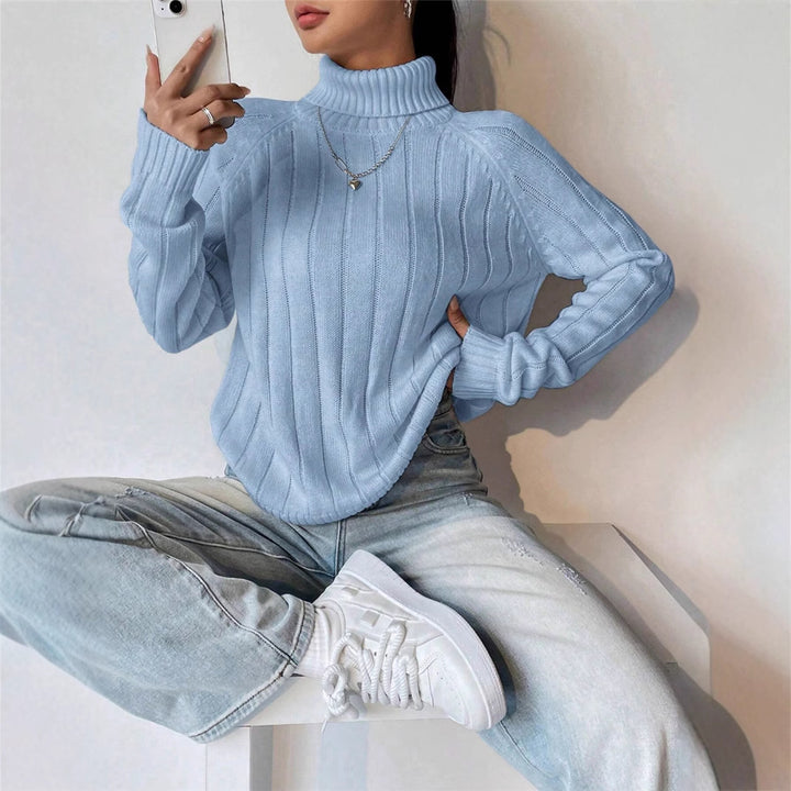 Damen Strickpullover mit hohem Kragen Drune