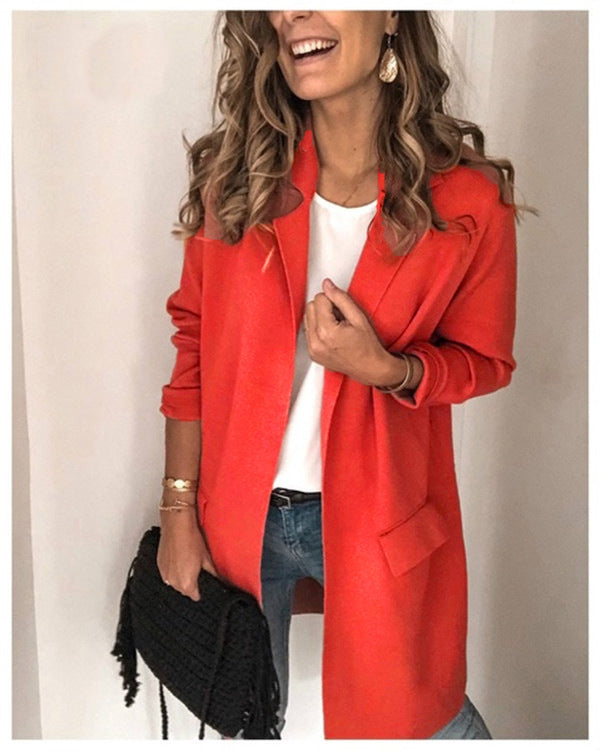 Damen eleganter Trenchcoat mit praktischen Taschen und lockerem Schnitt Drune