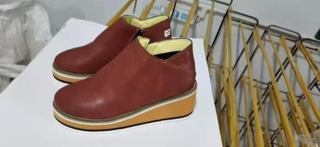 Damen nan orthopädische Keilabsatz Slipper aus Leder Drune