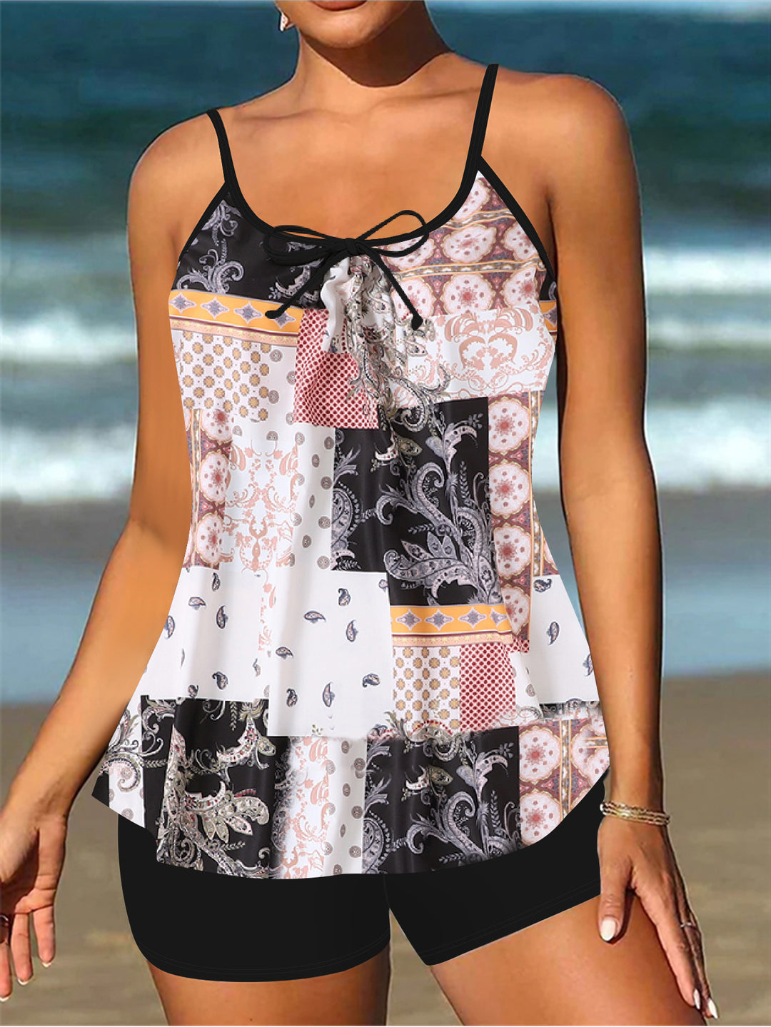 Damen lässiger Strandtop mit Shorts Drune