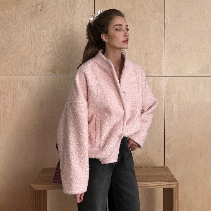 Damen Modische fleeceartige Übergangsjacke mit elastischem Bund und praktischen Seitentaschen Drune
