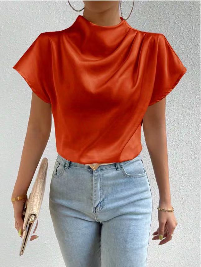 Damen ierte Bluse mit elegantem Stehkragen Drune