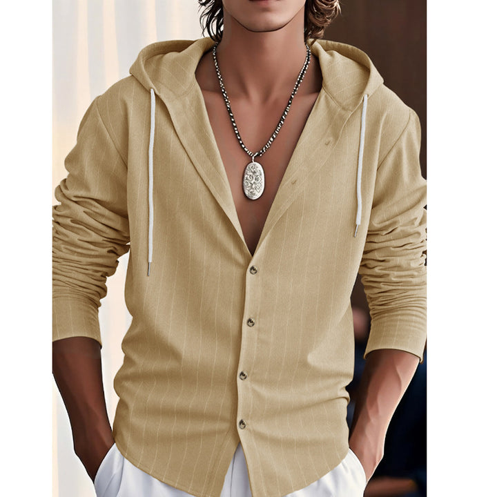 Herren lässige und modische Hemdjacke mit Kapuze Drune