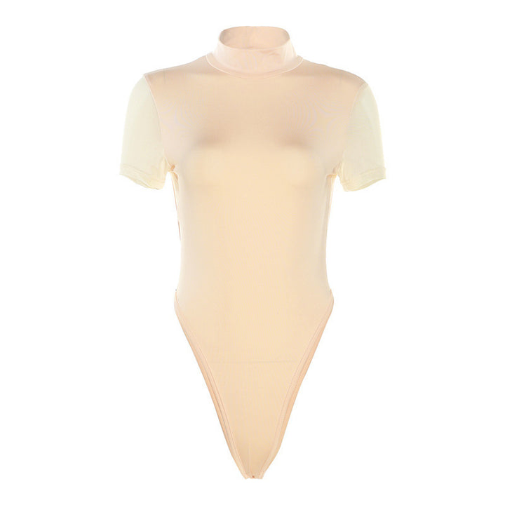 Damen Figurbetontes Bodysuit mit Hochkragen Drune