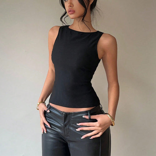 Damen ärmelloses Oberteil mit asymmetrischem Schnitt und elegantem Design Drune