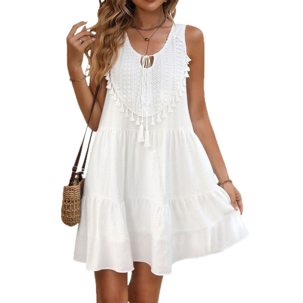 Damen Sommerkleid mit trendigen Fransen Drune