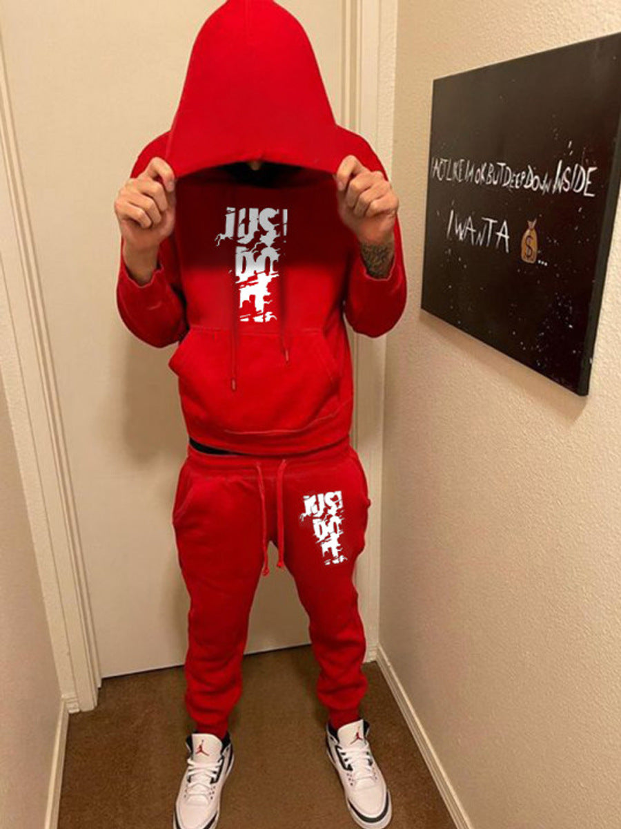 Damen Sportliches Hoodie- und Jogginghose-Set mit modernem Logo-Design Drune