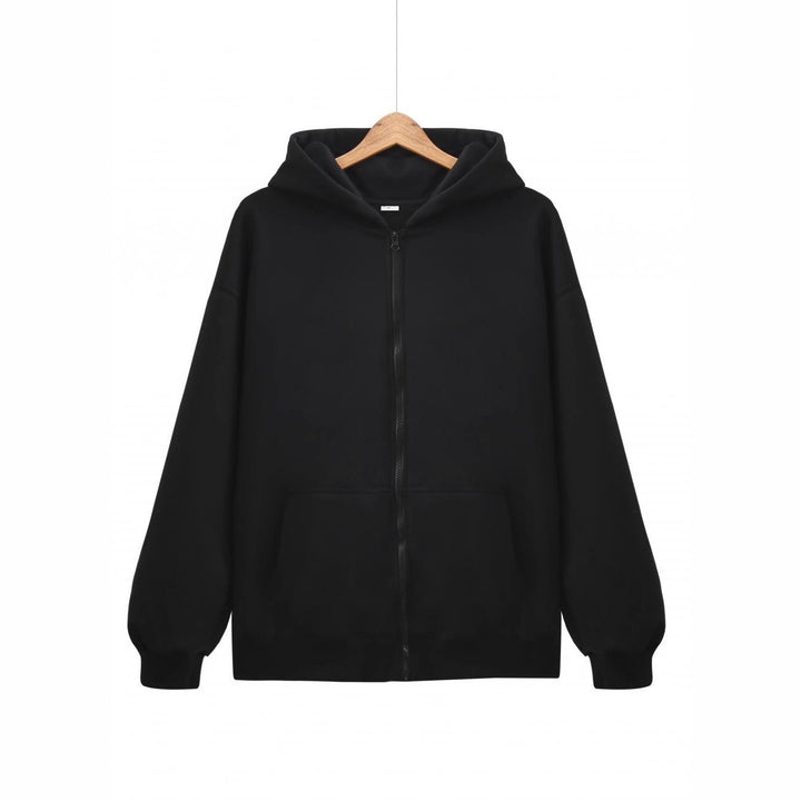 Unisex nan leichter Reißverschluss-Hoodie mit innen angerautem French-Terry, flachen Nähten und Kängurutaschen Drune