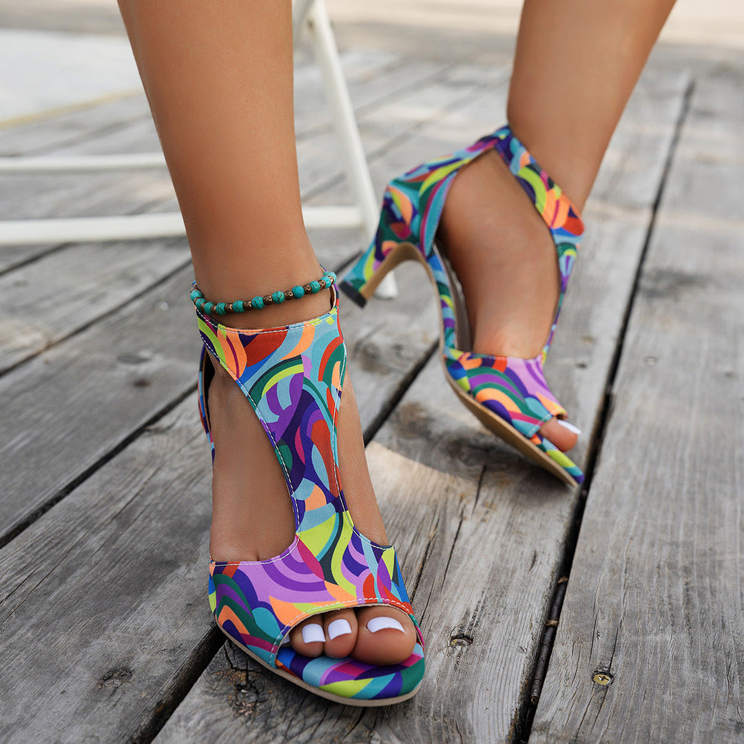 Damen Strappy High Heels mit kreativem Design und komfortablem Absatz Drune