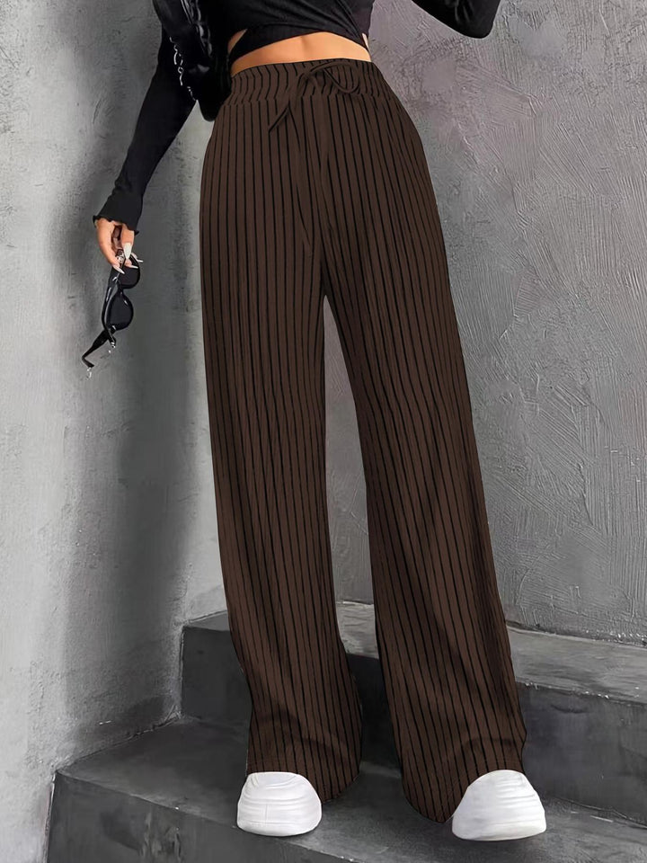 Damen Weit geschnittene Plissee-Hose mit elastischem Bund und praktischen Eingrifftaschen Drune