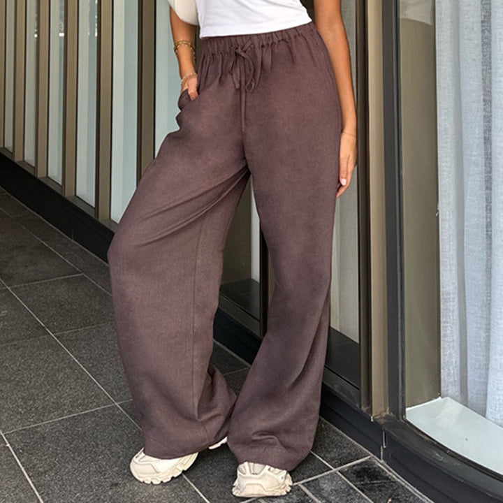 Damen weite Sommerhose mit verstellbarem Bund und praktischen Seitentaschen Drune
