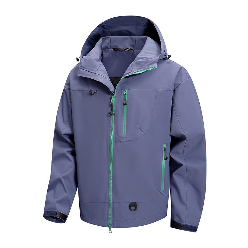 Herren technische Outdoor-Jacke mit wasserdichtem Gewebe und verstellbarem Kapuzensystem Drune