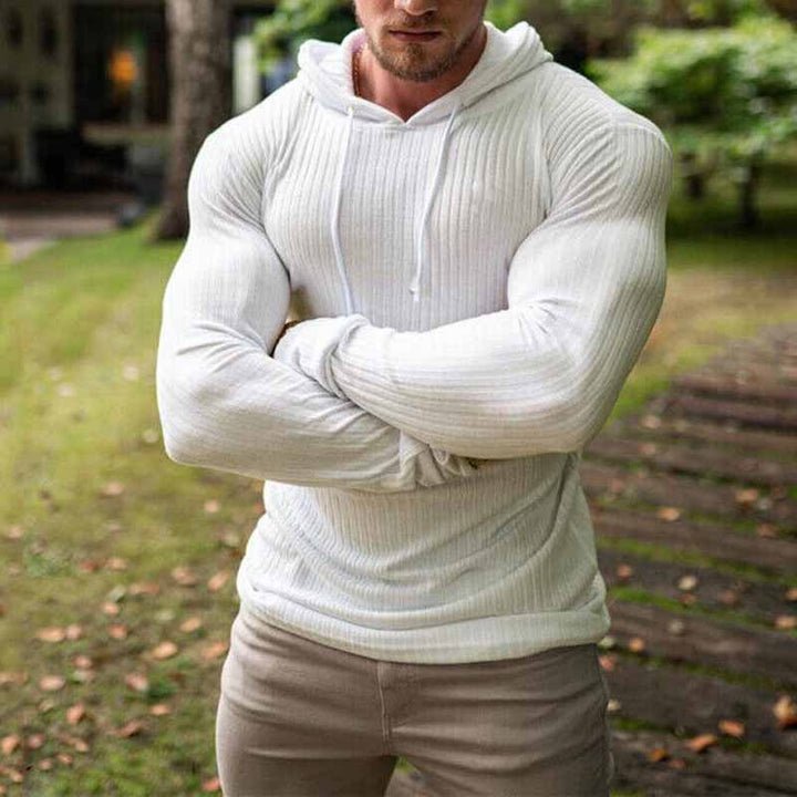 Herren Hoodie mit Rippstruktur und weitem Schnitt Drune