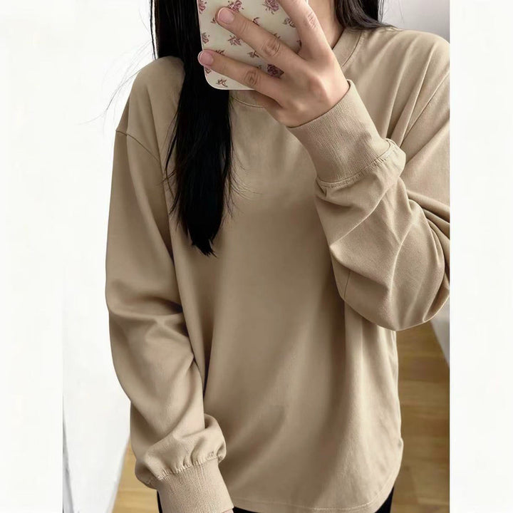 Damen Bequemer und lässiger Langarmshirt Drune