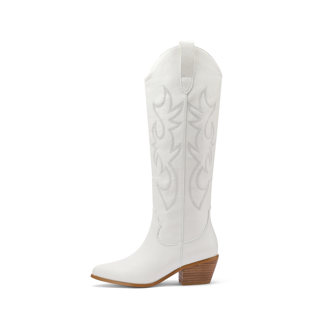 Damen Verzierte Western-Stiefel bis zum Knie Drune