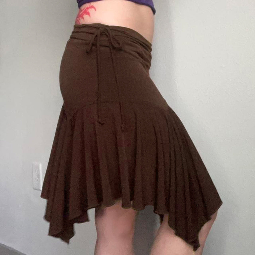 Damen asymmetrischer Swing-Rock mit tailliertem Design Drune