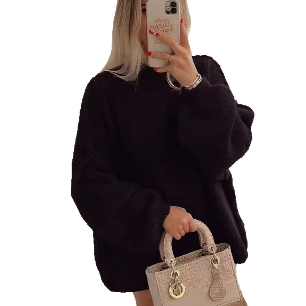 Damen Oversized Strickpullover mit volumetrischen Ärmeln und weichem Material Drune