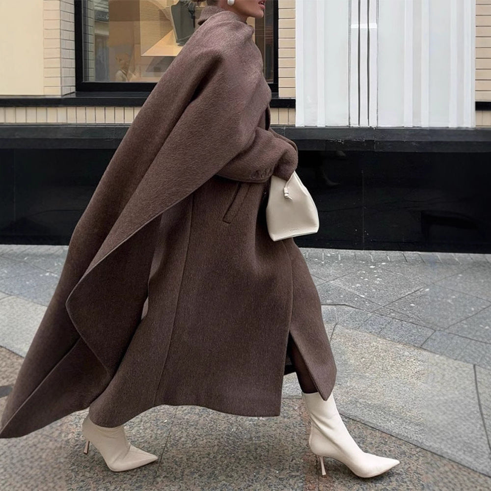 Damen eleganter Umhangmantel mit doppelt gefüttertem Design Drune