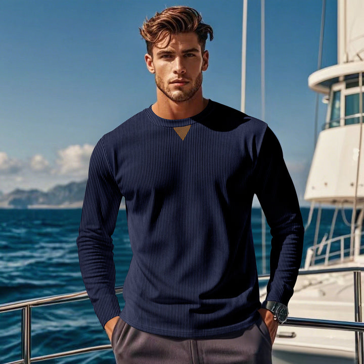 Herren Langarmshirt mit strukturiertem Rippdesign Drune