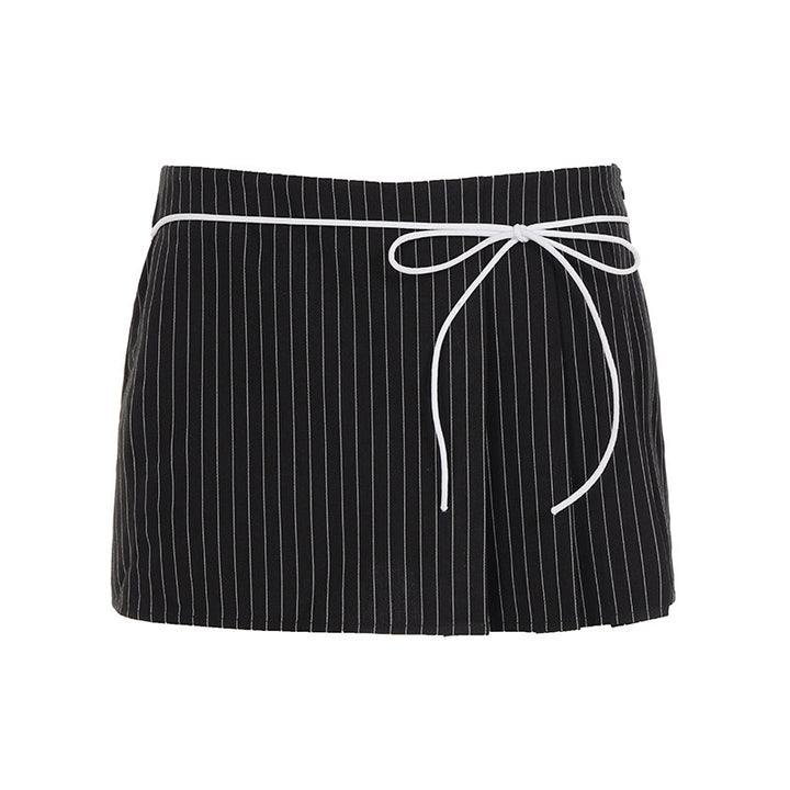 Damen Shorts mit schickem Streifenmuster und elastischem Bund Drune