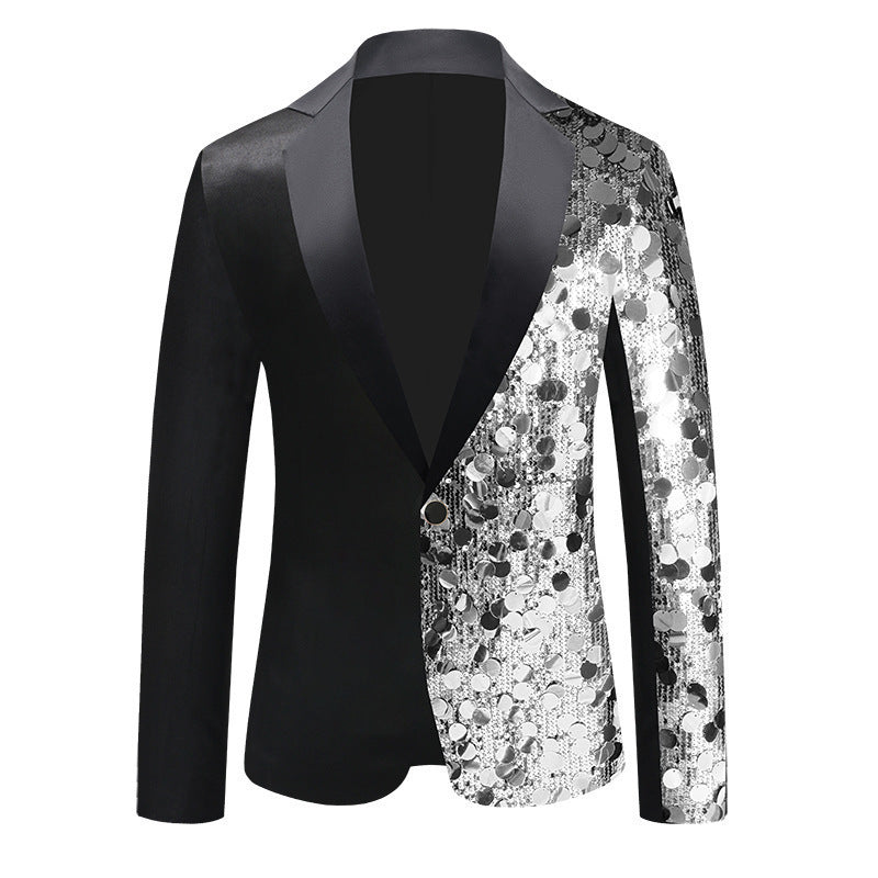 Damen Glitzernder Sequin Blazer mit elegantem Schalkragen Drune