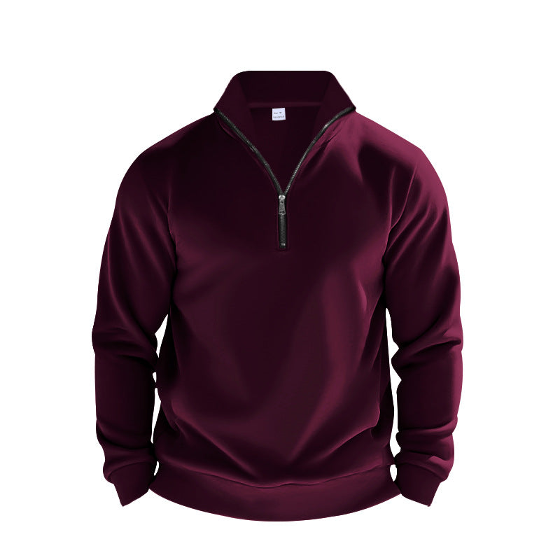 Herren Sweatpullover mit halbem Reißverschluss und atmungsaktiver Struktur Drune