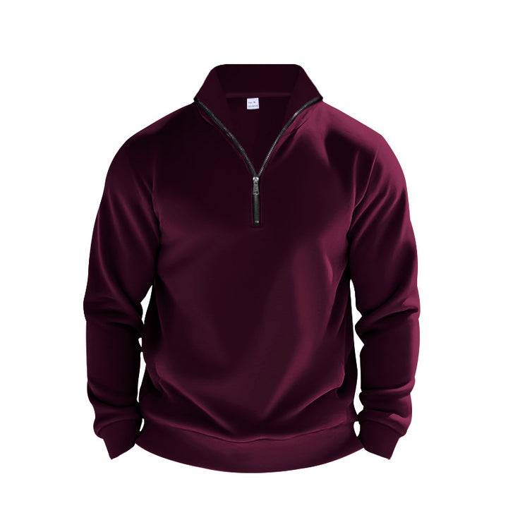 Herren Sweatpullover mit halbem Reißverschluss und atmungsaktiver Struktur Drune