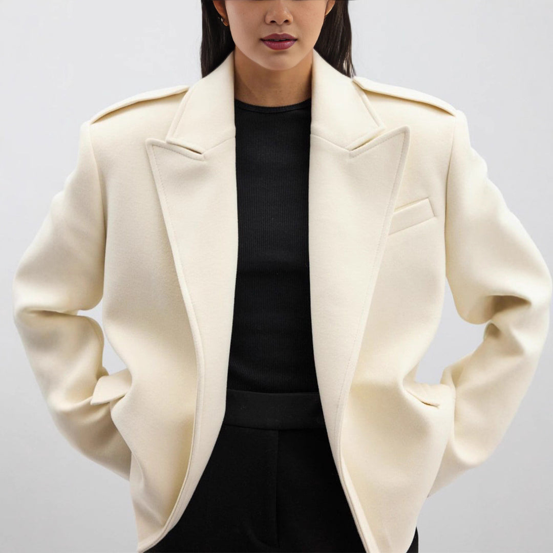 Damen eleganter Oversized-Blazer mit feiner Textur und praktischen Taschen Drune