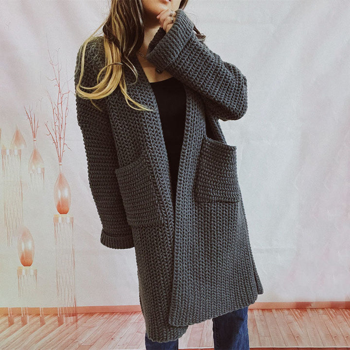 Drune | Einfarbige Strickjacke