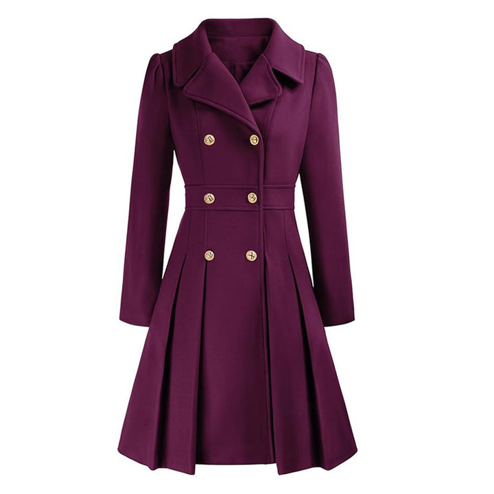 Damen Eleganter Trenchcoat mit tailliertem Schnitt und Plissee-Detail Drune