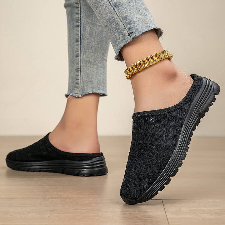 Damen nan atmungsaktiver Netz-Slipper mit Diamantstruktur-Obermaterial und gedämpfter Leichtsohle Drune