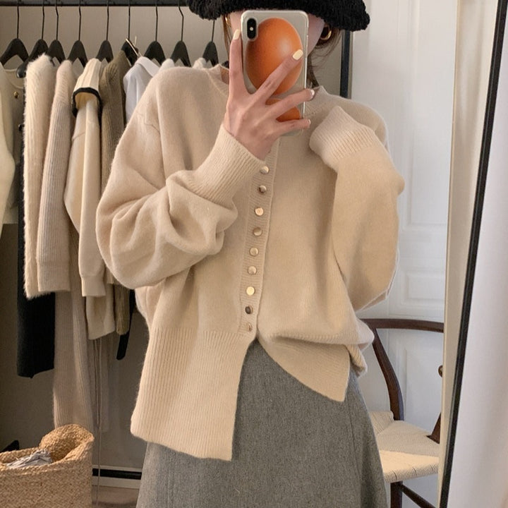 Damen Strickcardigan mit dekorativen Knöpfen und lässigem Schnitt Drune