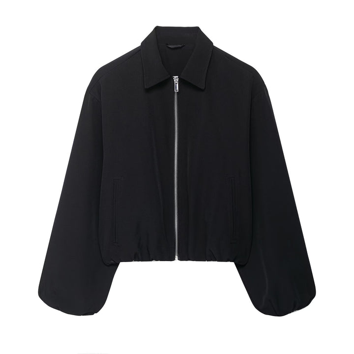 Damen modische Übergangsjacke mit Trend-Design und elastischem Bund Drune