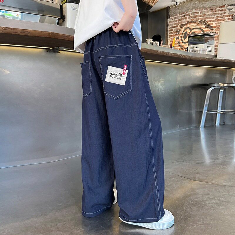 Damen weite und bequeme Denim-Hose mit praktischen Taschen Drune