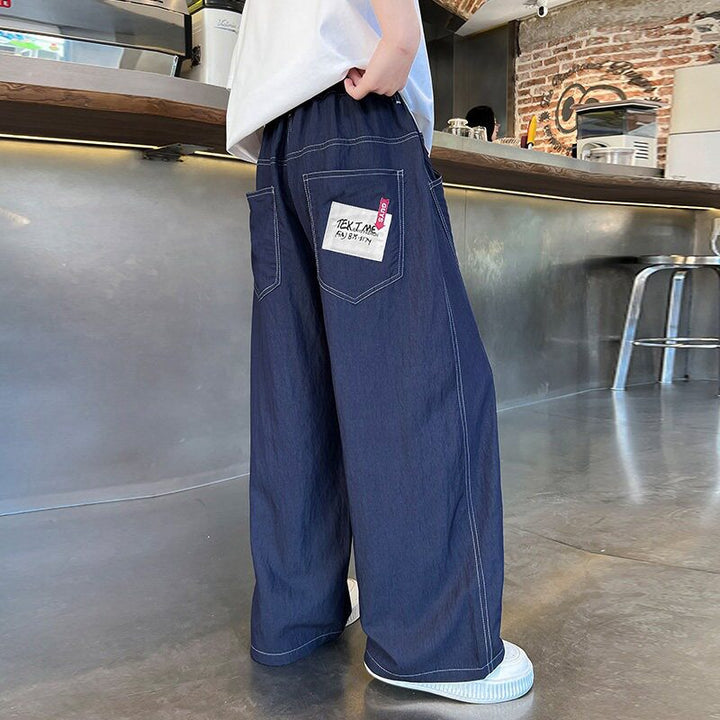 Damen weite und bequeme Denim-Hose mit praktischen Taschen Drune
