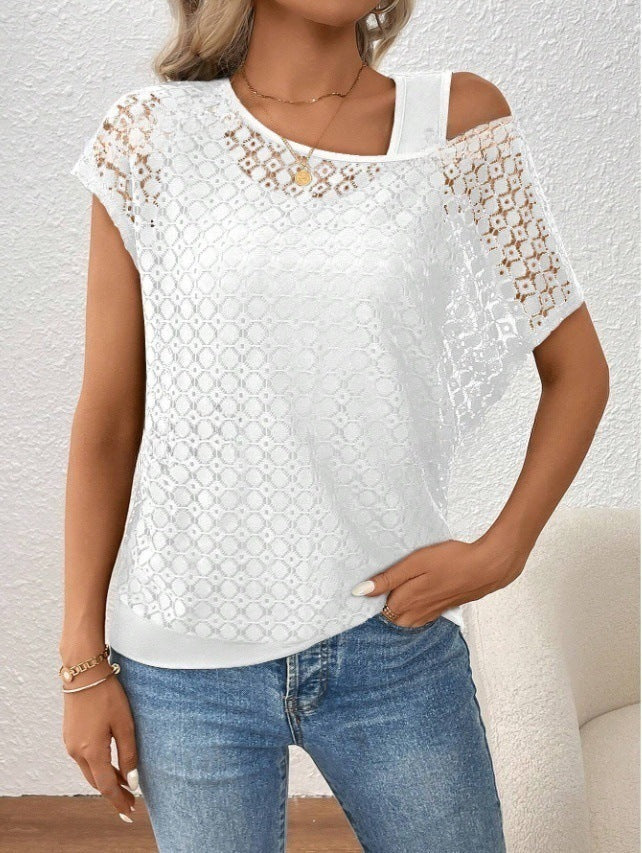 Damen Blouse mit floralen Applikationen Drune