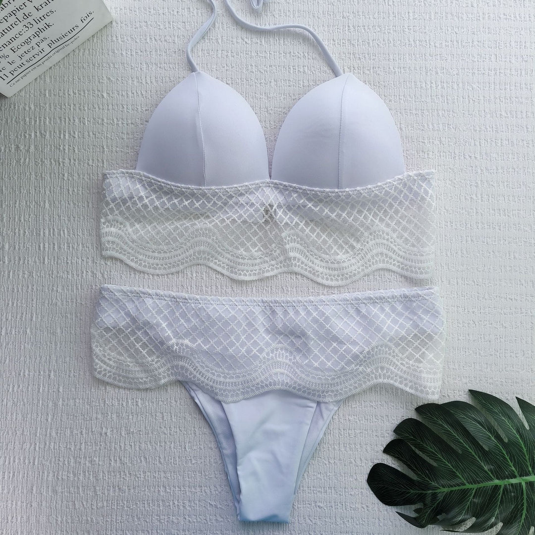 Damen Triangel-Bikini mit gehäkeltem Detail Drune