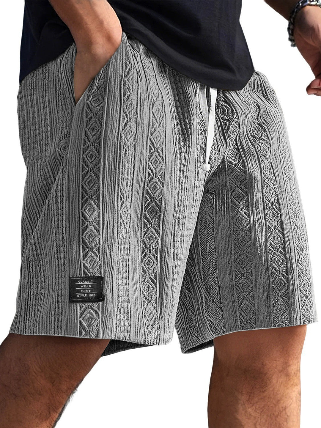 Herren Stilvolle Freizeithosen im lässigen Strickdesign Drune
