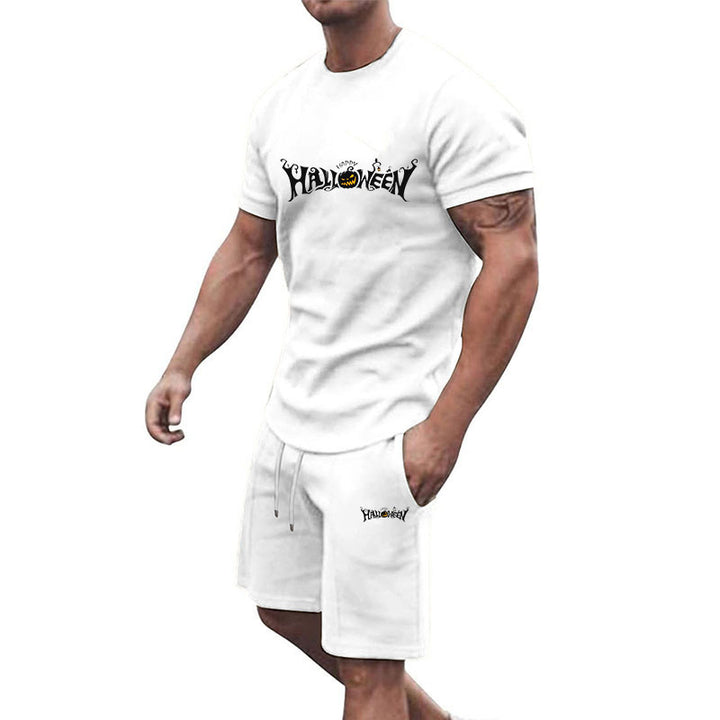 Herren lässiges Halloween-Set mit T-Shirt und Shorts Drune