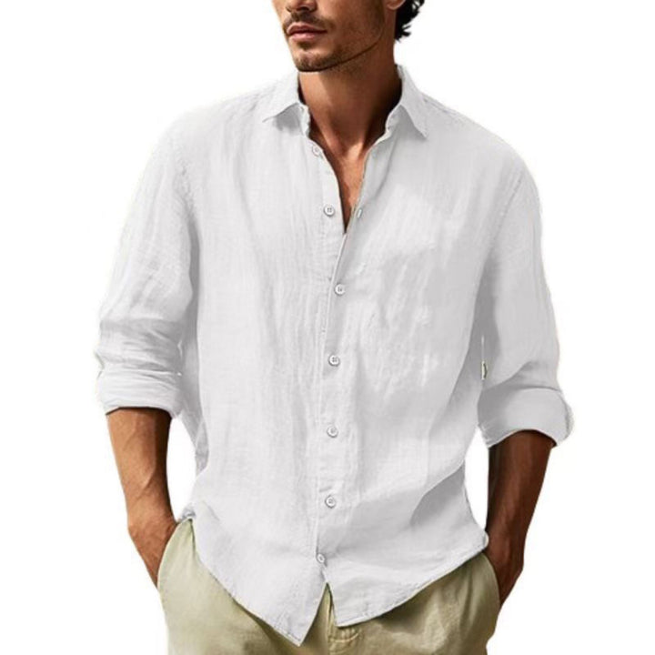 Herren Elegantes Leinenhemd mit modernem Schnitt und lässigem Look Drune