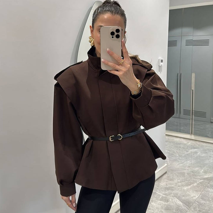 Damen modische Blazerjacke mit angeschnittenen Ärmeln und figurbetontem Schnitt Drune
