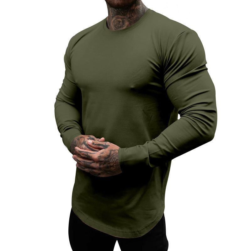 Herren Langarmshirt aus weichem, elastischem Baumwollmix mit Rundhalsausschnitt Drune