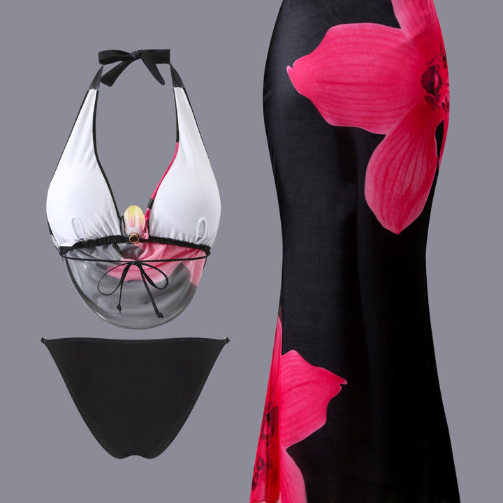 Damen Bikini-Set mit floralem Design und elegantem Wickeloberteil Drune